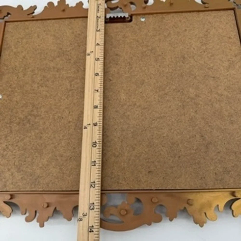 Vintage Homco Gold Ornate Wall Mirror and Floating Shelf Set 3069 Made in USA
